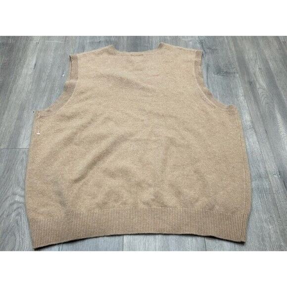 LL Bean Mens 100% Cashmere Sweater Vest V-Neck Sleeveless Preppy Brown Size XXL - Picture 2 of 6